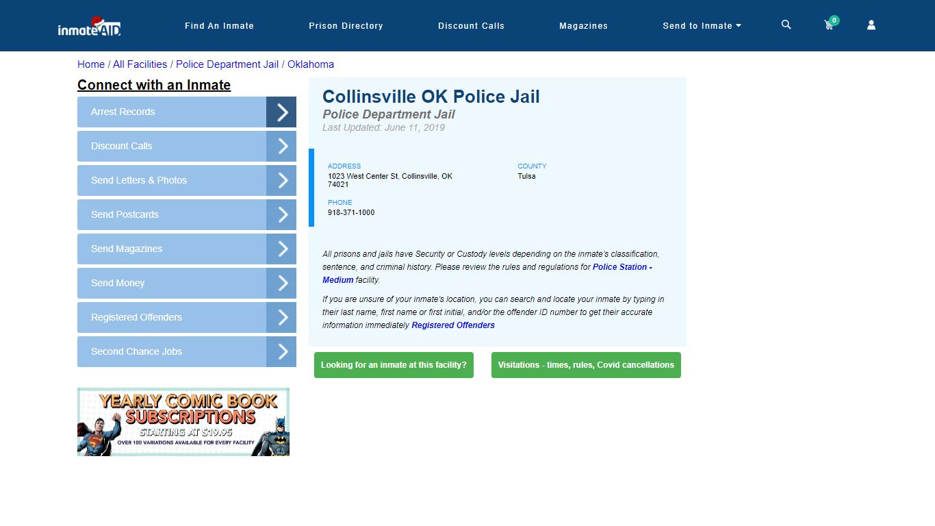 Collinsville OK Police Jail & Inmate Search - Collinsville, OK