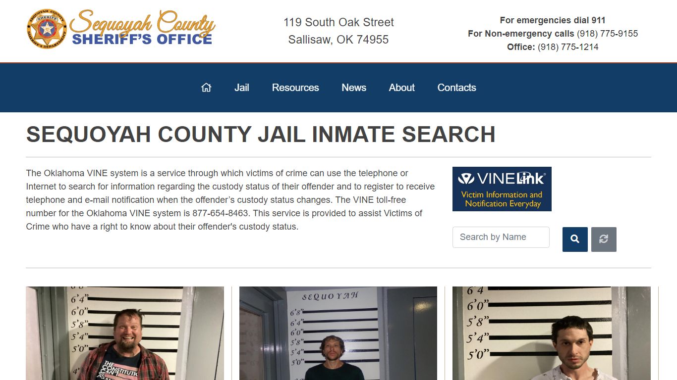 Inmate Search - Sequoyah County Sheriff's Office