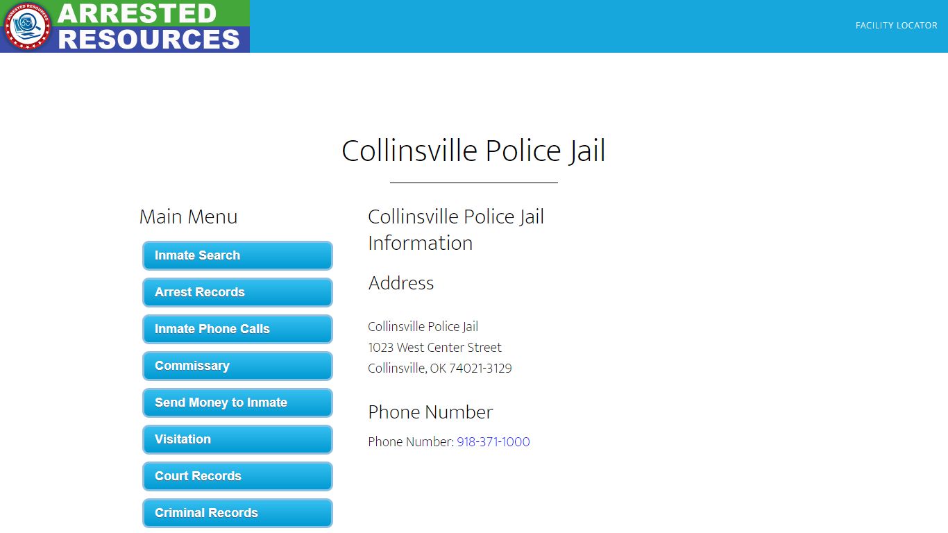 Collinsville Police Jail - Inmate Search - Collinsville, OK