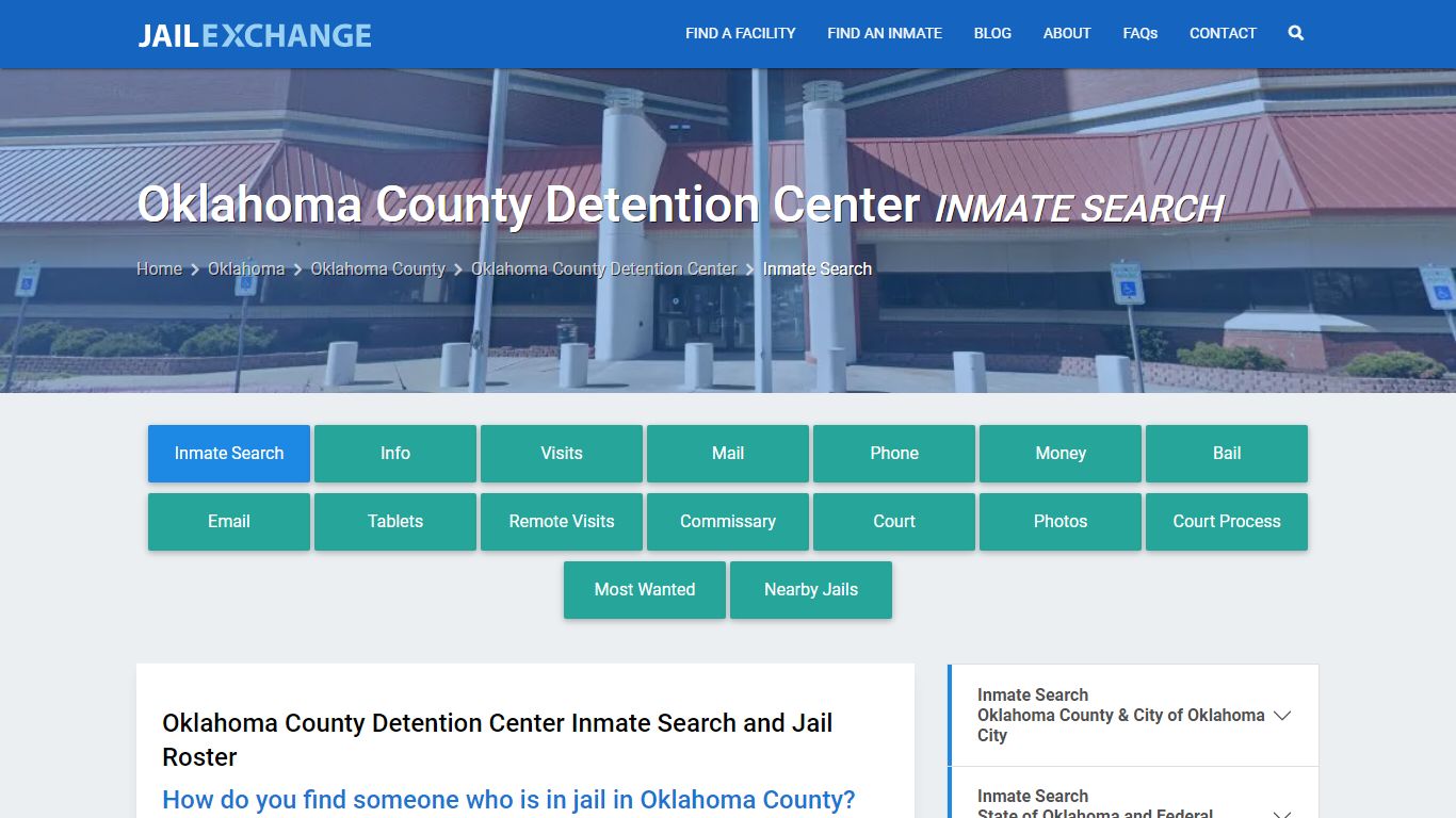 Oklahoma County Detention Center Inmate Search - Jail Exchange